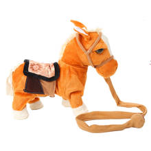 Correa de caballo interactivo electrónico para niños, juguete de Animal de peluche para mascotas, con música, ideal para regalo de cumpleaños 2024 - compra barato