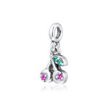 My Cherry Dangle Charms 925 Original Fit Pandora Me Bracelets Sterling Silver Crystal Charm Beads for Jewelry Making Wholesale 2024 - buy cheap