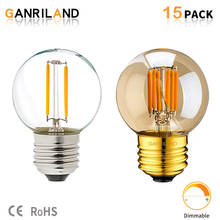 GANRILAND 15PCS Vintage Edison LED Filament Bulb G40 E27 Retro Dimmable Lamp Ampoule Bulb 1W 3W 110V 220V String Light LED Lamp 2024 - купить недорого