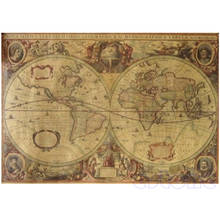 71x50cm mapa do mundo antigo globo vintage em papel marrom decoração de parede do lar 2024 - compre barato