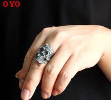 Original beauty and skull ring 100% sterling silver handmade rock man index finger ring 2024 - buy cheap