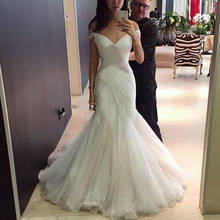 ANGELSBRIDEP V-Neck Mermaid Wedding Dresses Bohemian Bridal Gown Fashion Off-Shoulder Floor-Length Formal Bride Dresses 2024 - buy cheap