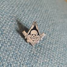 Masonic Skull and Crossbones Square and Compass Lapel Pin badge 2024 - buy cheap