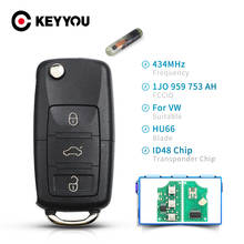 KEYYOU-mando a distancia para coche, llave para VW VolksWagen Passat Bora Polo Golf Beetle ID48 Chip HAA Blade 1J0959753AH 1J0959753DA 1K0959753G 2024 - compra barato