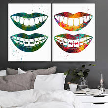 laugh Teeth Print Surgical Instrument Canvas Art tooth art Wall Picture For Medical Education Office Home Decor 2024 - buy cheap