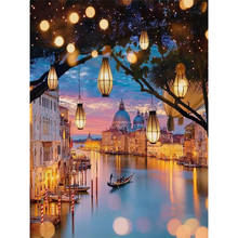 Landscape Night DIY Cross Stitch 11CT Embroidery Kits Craft Needlework Set Printed Canvas Cotton Thread Home    Wholesale 2024 - buy cheap