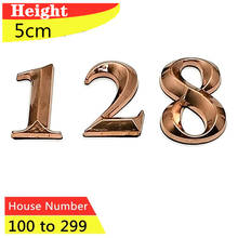 Pegatinas de etiqueta con número de casa 3D, placa de puerta de casa de apartamento de Hotel, plástico ABS, bronce rojo, placa con nombre, 3 unids/set/juego, número de 5cm #100 a 299 hogar numeros casa exterior buzon e 2024 - compra barato