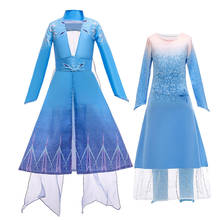 Vestido de elsa e rainha da neve, conjunto de roupas de inverno para meninas, conjunto com duas peças, fantasia de festa de aniversário de princesa 2024 - compre barato