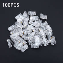 100Pcs RJ45 Network Modular Plug 8P8C CAT5e Cable Connector End Pass Through new 2024 - buy cheap