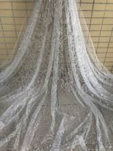 Свадебное вышитое кружевное полотно JIANXI.C-688810, Африканское бисерное кружево для красивого платья 2024 - купить недорого