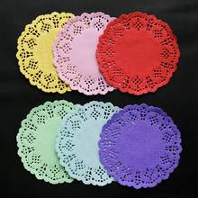 100pcs 5.5inch Vintage Napkin Pads Hollowed Lace Paper Mat Doily Craft DIY Scrapbooking Weding Decoration Cake Accessories 2024 - buy cheap