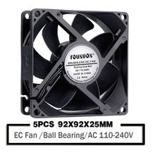 5PCS YOUNUON 92mm EC Fan 9225 Cooling Fan Ball 92x92x25mm EC Brushless Fan AC 110V 120V 220V 240V Cooler Fan Axial Cooling Fan 2024 - buy cheap