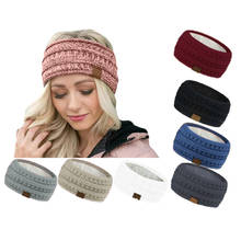 Inverno orelha mais quente bandana moda feminina elástico de lã de malha cabeça envoltório hairband meninas elegante acessórios de faixa de cabelo 2024 - compre barato