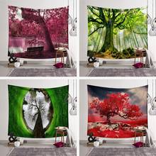 Wall Hanging Nature tapestry Beautiful Forest Printed tapestry woven landscape fabric Wall Hanging carpet 200x150cmLarge гобелен 2024 - buy cheap