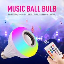 New E27 Wireless Bluetooth Speaker 12W RGB Bulb LED Lamp 110V 220V Smart Led Light Music Player Audio Remote Control 2024 - buy cheap