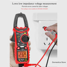 Detector de voltagem ac/dc com luz led, mini medidor de braçadeira digital usado para medir voltagem ac e resistência de corrente ht206 2024 - compre barato