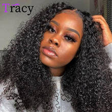 Peruca de cabelo encaracolado com renda frontal para mulheres, peruca variada com cabelo humano de malásia remy t e baby hair, pré-selecionado para mulheres 2024 - compre barato