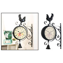Outdoor Garden Clock Weatherproof Retro Station Wall Clock Double Sided with Outside Bracket 31x50cm 2024 - buy cheap