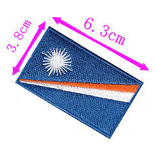 Parche bordado con bandera de País de las Islas Marshall, Parche de 6,3 cm de ancho para planchar en la ropa/libertad/paz/estrella/raya azul/ 2024 - compra barato