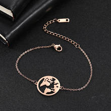 Skyrim 3 Colors Fashion Rose Gold Silver Color Map Charm Bracelet Femme Round Stainless Steel Bangles for Women Girls Jewelry 2024 - buy cheap