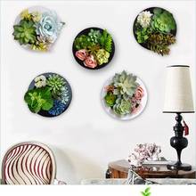 Nordic Simulation Succulent Green Plant Flowers Decor Wall Hanging Frame Shop Ornaments Wall Home Decorations Artificial Plants 2024 - buy cheap