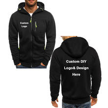 Sudadera con capucha para hombre, chaqueta deportiva con cremallera, personalizada, con logotipo, imagen de texto, a la moda, novedad 2024 - compra barato