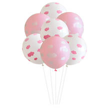 Globo de látex con diseño de nube blanca y rosa para niña y niño de 10 años, globos de fiesta de feliz cumpleaños, decoración de juguete para guardería, 15 Uds. 2024 - compra barato