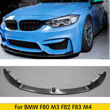 Carbon fiber Front Bumper Lip Spoiler For BMW F80 F82 M3 M4 Sedan Coupe Convertible 2014-2019 Front Bumper Lip Chin Spoiler 2024 - buy cheap