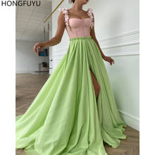 HONGFUYU Spring Green Evening Prom Dresses Long вечерние платья Sweetheart Elegant Petals Satin Formal Party Gown with Side Slit 2024 - buy cheap