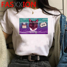 Camiseta vaporwave, camisetas femininas para o verão, camisetas estéticas unissex, tamanho grande, com desenhos animados, estilo coreano 2024 - compre barato