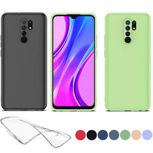 Funda suave para redmi 9, carcasa transparente con lente, protección de cámara, negra, púrpura, amarilla, funda de silicona transparente para redmi 9 2024 - compra barato