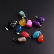 12pcs Natural Semi-precious Agates Stone Pendants Mixed Color Nuggets Irregular Healing Reiki Charms for Jewelry Necklace Free 2024 - buy cheap