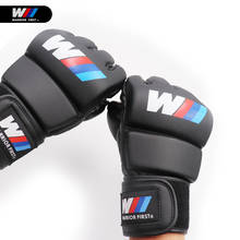 Guantes de boxeo de medio dedo, de microfibra suave de cuero PU, para Kick Boxing, kárate, Muay Thai, entrenamiento 2024 - compra barato
