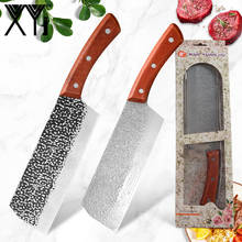 XYj 8 inch Chopping Butcher Knife Forged Handmade Full Tang Sharp Camping Hunting Knife Outdoor Serbian Cleaver Tool Gift Box 2024 - buy cheap