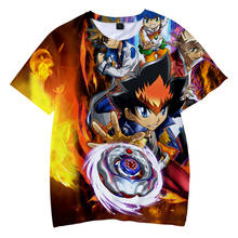 Camiseta de manga corta para hombre y mujer, prenda de vestir, 3D, Beyblade Burst Evolution, Anime, divertida, de verano 2024 - compra barato