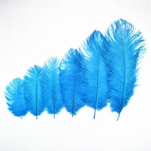 Penas de avestruz azul-lago para artesanato, decoração de carnaval, penugem de 15-70cm/6-28 polegadas 2024 - compre barato