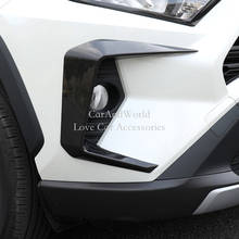 Front Foglight Eyebrow Eyelids Cover Trim Fog Light Lamp Bumper Protector 2pcs For Toyota RAV4 2019 2020 Car Molding Accessories 2024 - buy cheap