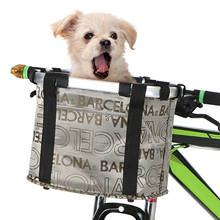 Folding Bicycle Bag Bike Basket Small Pet Cat Dog Carrier Bag Detachable Bicycle Handlebar Front Basket Cycling Front Handbag 2024 - buy cheap