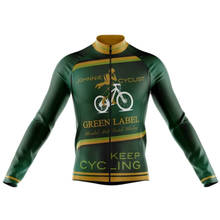 New Green Long Sleeve Men Cycling Jersey Bike Wear Jersey WINTER FLEECE & THIN Cycling Clothing MTB Ropa Ciclismo 2024 - buy cheap