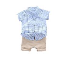 New Summer Baby Boys Clothes Suit Children Fashion Plaid Shirt Shorts 2Pcs/sets Toddler Casual Clothing Infant Kids Tracksuits 2024 - buy cheap