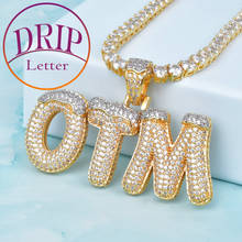 Drip Letter Snow Top Cone Bubble Letters Necklaces Custom Name Gold Color for Men Hip Hop Jewelry 2024 - buy cheap