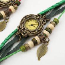 Женские кварцевые наручные часы, браслет из искусственной кожи в стиле ретро с украшением в виде листьев дерева, роскошные женские часы, подарок для женщин 2024 - купить недорого