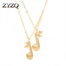 ZYZQ-collar con diseño de notas musicales para mujer, collares dobles de estilo corto, accesorios para parejas, joyería al por mayor 2024 - compra barato