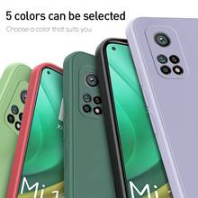 Funda cuadrada de silicona líquida para Xiaomi Mi 11, 10T Pro, protección de cámara a la moda para parejas, funda trasera protectora para Xiaomi Mi 9 8 Se 2024 - compra barato