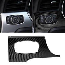 Real Carbon Fiber Car Headlight Switch Trim Frame Button Panel Trim Protective Stickers For Ford Mustang 2015-2019 Accessories 2024 - buy cheap