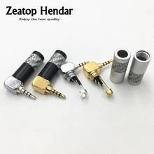 100Pcs Gold / Silver Plated Angle 2.5mm Plug 4Pole Stereo Audio Male Jack for DIY Repair Hifi Earphone Carbon Fiber Connector 2024 - buy cheap