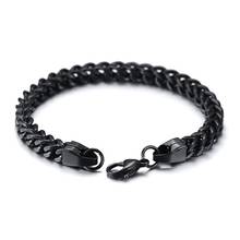 Vnox Double Layered Curb Chain Bracelets for Men Stainless Steel Links Punk Male Jewelry Pulseira 2024 - buy cheap