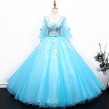 Elegant Tulle Half Sleeve Quinceanera Dresses V-neck Lace Embroidery Ball Gown Fashion Party Prom Quinceanera Dress 2024 - buy cheap