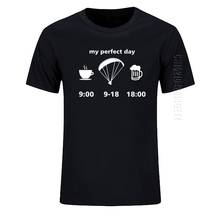 Camiseta 100% de algodón para hombre, camisa de manga corta con estampado My Perfect parapente Day, cuello redondo, de buena calidad, de verano 2024 - compra barato