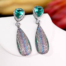 ASNORA Fashion water drop earrings cubic zirconia green-based pendant color women earrings jewelry 00763 2024 - buy cheap